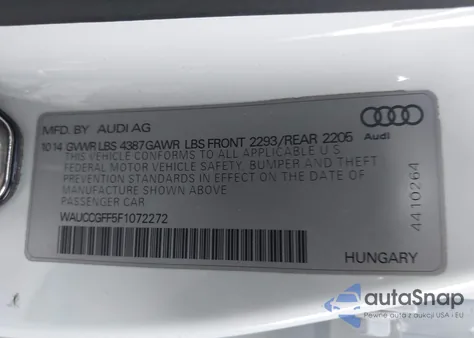 2015 Audi A3 1.8T Premium z USA, uszkodzony, nr VIN WAUCCGFF5F1072272